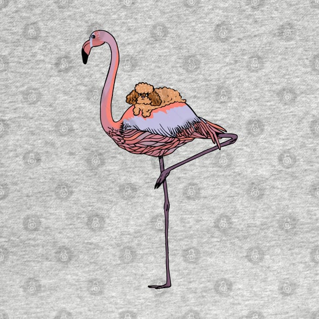 Flamingo and Poodle by huebucket